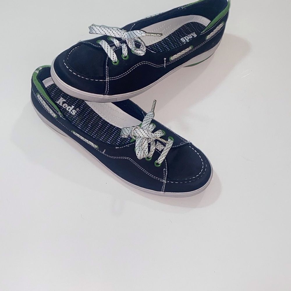 Keds Navy Arch Support Blue and Green Sneakers Gel Flex Women’s Shoes Size 8US